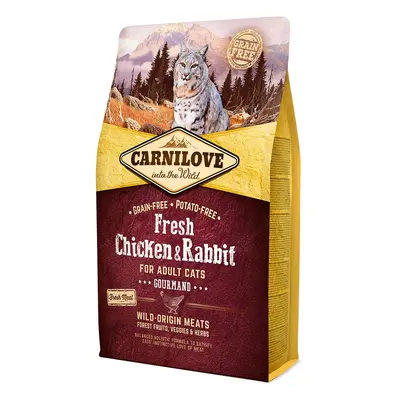 Carnilove Cat Adult Fresh – kuře a králík / Gourmand 2 kg