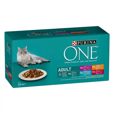 PURINA ONE Adult v omáčce, mix příchutí 40 × 85 g