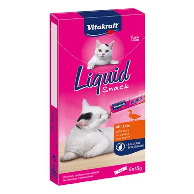 Vitakraft Cat liquid Snack kachna a betaglukany 3 × 6 kusů