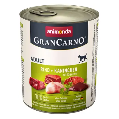 Animonda GranCarno Adult hovězí a králík s bylinkami 24x800g