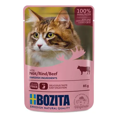 Bozita Pouch kousky v želé s hovězím masem 12 × 85 g