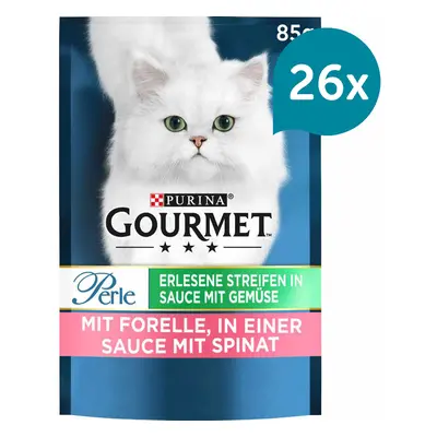 Gourmet Perle vybrané kousky s pstruhem a špenátem 26 × 85 g