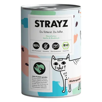 STRAYZ bio losos a brokolice 6 × 400 g