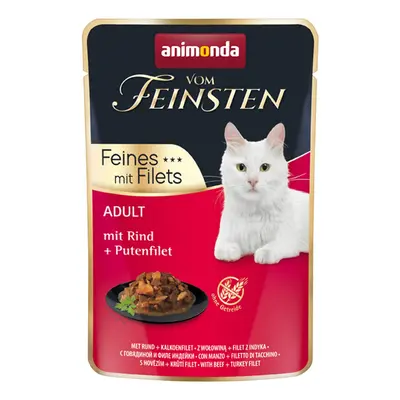 Animonda Vom Feinsten Adult Feine Filets hovězí a krůtí filety 18x85g