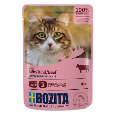 Bozita Pouch kousky v omáčce s hovězím masem 12 × 85 g