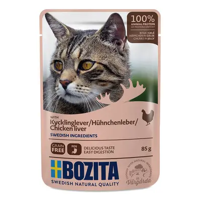 Bozita Pouch kousky v želé s kuřecími játry 12 × 85 g