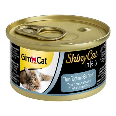 GimCat ShinyCat tuňák s krevetami, 6 x 70 g