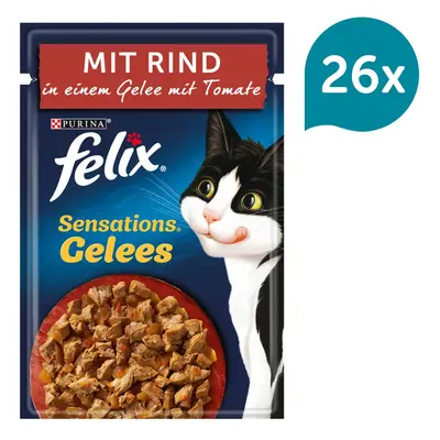 FELIX Sensations hovězí maso s rajčaty v želé 26 × 85 g