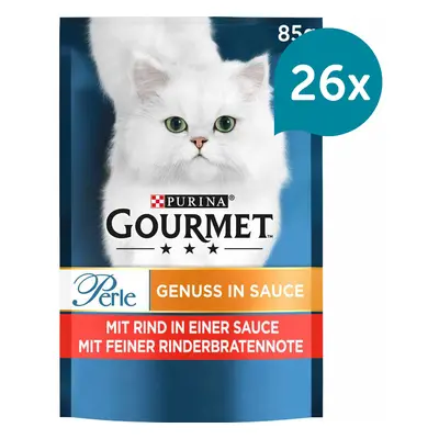 Gourmet Perle Genuss v omáčce s hovězím 26 × 85 g