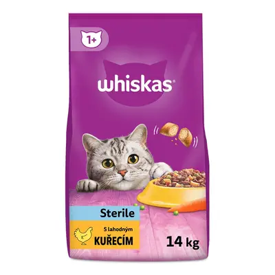 Whiskas Sterile granule s kuřecím pro kastrované kočky 2x14kg