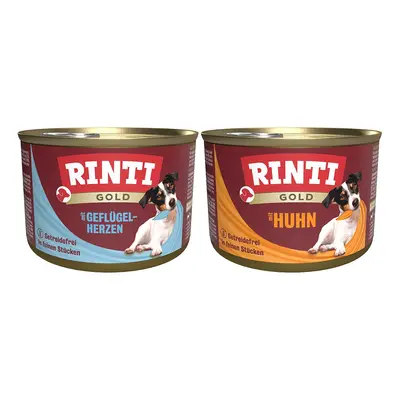 Rinti Gold Mix směs z drůbežích srdcí a kuřecích kousků, 24 × 185 g