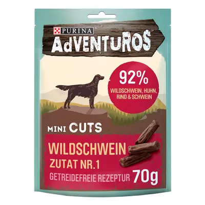 Purina AdVENTuROS Mini Cuts, pamlsek pro psy s kančím masem bez obilovin 3 × 70 g