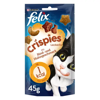 Felix Crispies příchuť hovězího a kuřecího masa 8 × 45 g