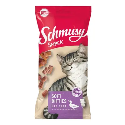 Schmusy Snack Soft Bitties s kachním masem 16 × 60 g