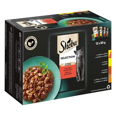 Sheba Selection Herzhafte Komposition v omáčce, multipack 12 × 85 g