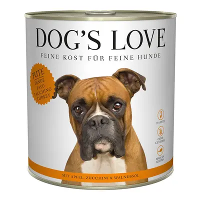 Dog's Love Classic krůtí maso s jablkem, cuketou a olejem z vlašských ořechů 6 × 800 g