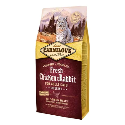 Carnilove Cat Adult Fresh – kuře a králík / Gourmand 6 kg