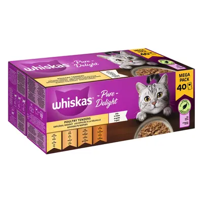 Whiskas Pure Delight Multipack drůbeží ragú v želé 40 × 85 g