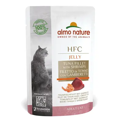 Kapsička Almo Nature HFC in Jelly s tuňákem a krevetami 24 × 55 g