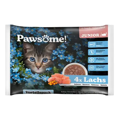 Pawsome Flowpack krmivo pro koťata, losos, 4 × 85 g