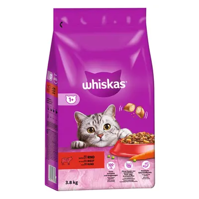 Whiskas trocken Adult 1+ s hovězím masem, 3,8 kg