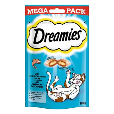 Dreamies Mega Pack s lososem, 180 g