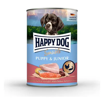 Happy Dog Sensible Puppy kuře, losos a brambory, konzerva 6 × 400 g