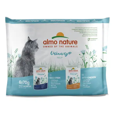 Almo Nature Holistic Urinary Help kombinované balení, ryba a kuřecí maso 2 × 6 × 70 g