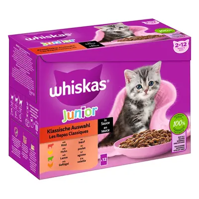 Whiskas multipack Junior klasický výběr v omáčce, 12 × 85 g