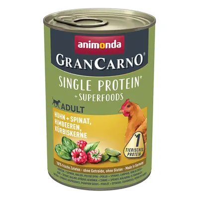 Animonda GranCarno KUŘE+ŠPENÁT, MALINY, DÝŇOVÁ SEMÍNKA 6x400g