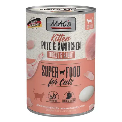 MAC‘s CAT Kitten, krůtí a králičí maso 6 × 400 g