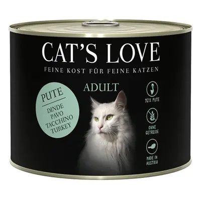 Cat's Love s čistým krůtím masem, lososovým olejem a rozrazilem 6× 200 g