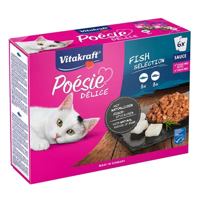 Vitakraft Poésie Délice rybí výběr v omáčce, 6× 85 g