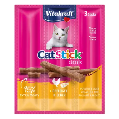 Vitakraft Cat-Stick mini s drůbežím masem a játry 10× 3 ks