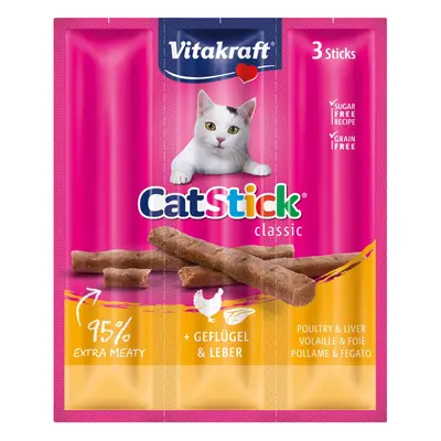 Vitakraft Cat-Stick mini s drůbežím masem a játry 5× 3 ks