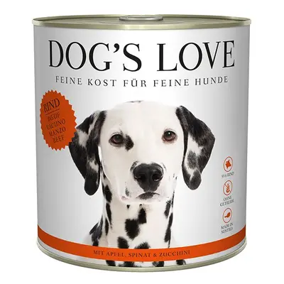 Dog's Love Classic hovězí maso s jablky, špenátem a cuketou 6 × 800 g