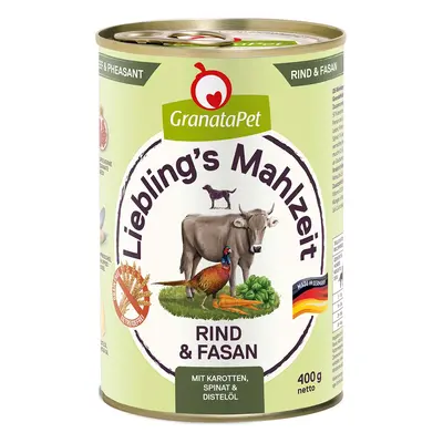 GranataPet Liebling’s Mahlzeit hovězí maso a bažant, 400 g 6× 400 g