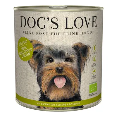 Dog's Love Bio kuřecí maso s pohankou, celerem a bazalkou 6 × 800 g