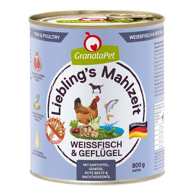 GranataPet Liebling's Mahlzeit bělomasé ryby a drůbež 6× 800 g