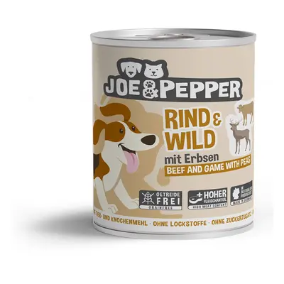 Joe & Pepper Dog hovězí maso a zvěřina s hráškem 6 × 800 g