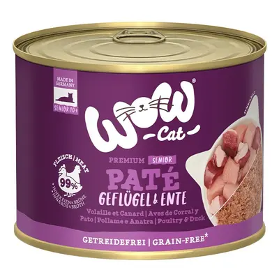 WOW CAT Senior drůbež a kachna 6× 200 g