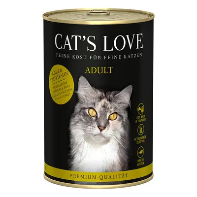 Cat's Love čisté telecí a krocaní maso 6 × 400 g