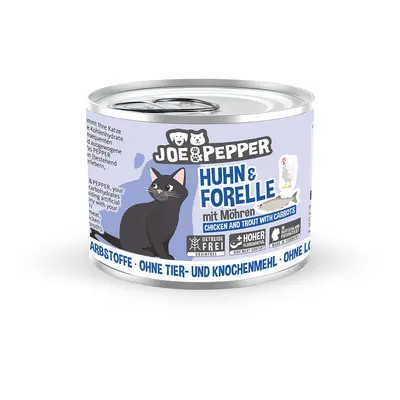 Joe & Pepper Cat kuřecí maso a pstruh s mrkví 6× 200 g