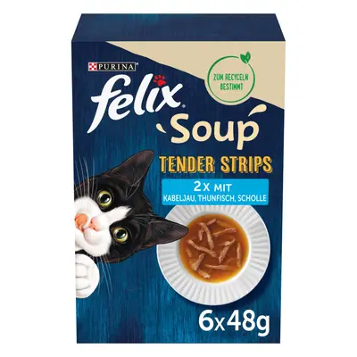 FELIX Soup Tender Strips rozmanitost z vody 48 × 48 g