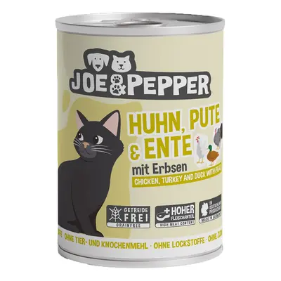 Joe & Pepper Cat kuře, krůta a kachna s hráškem 6 × 400 g