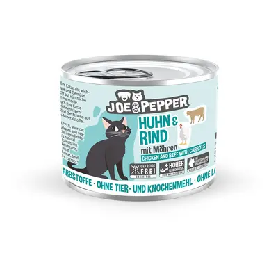 Joe & Pepper Cat kuřecí a hovězí maso s mrkví 6× 200 g