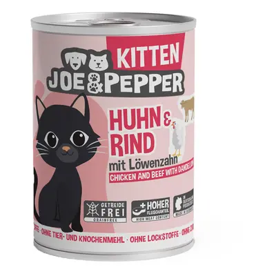 Joe & Pepper Cat Kitten kuřecí a hovězí maso s pampeliškou 6 × 400 g