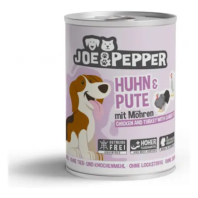 Joe & Pepper Dog kuře a krůta s mrkví 6 × 400 g