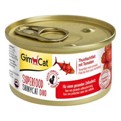 GimCat Superfood ShinyCat Duo tuňákový filet s rajčaty 24 × 70 g