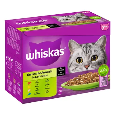 Whiskas Multipack 7+ kombinovaný výběr v omáčce, 12 × 85 g